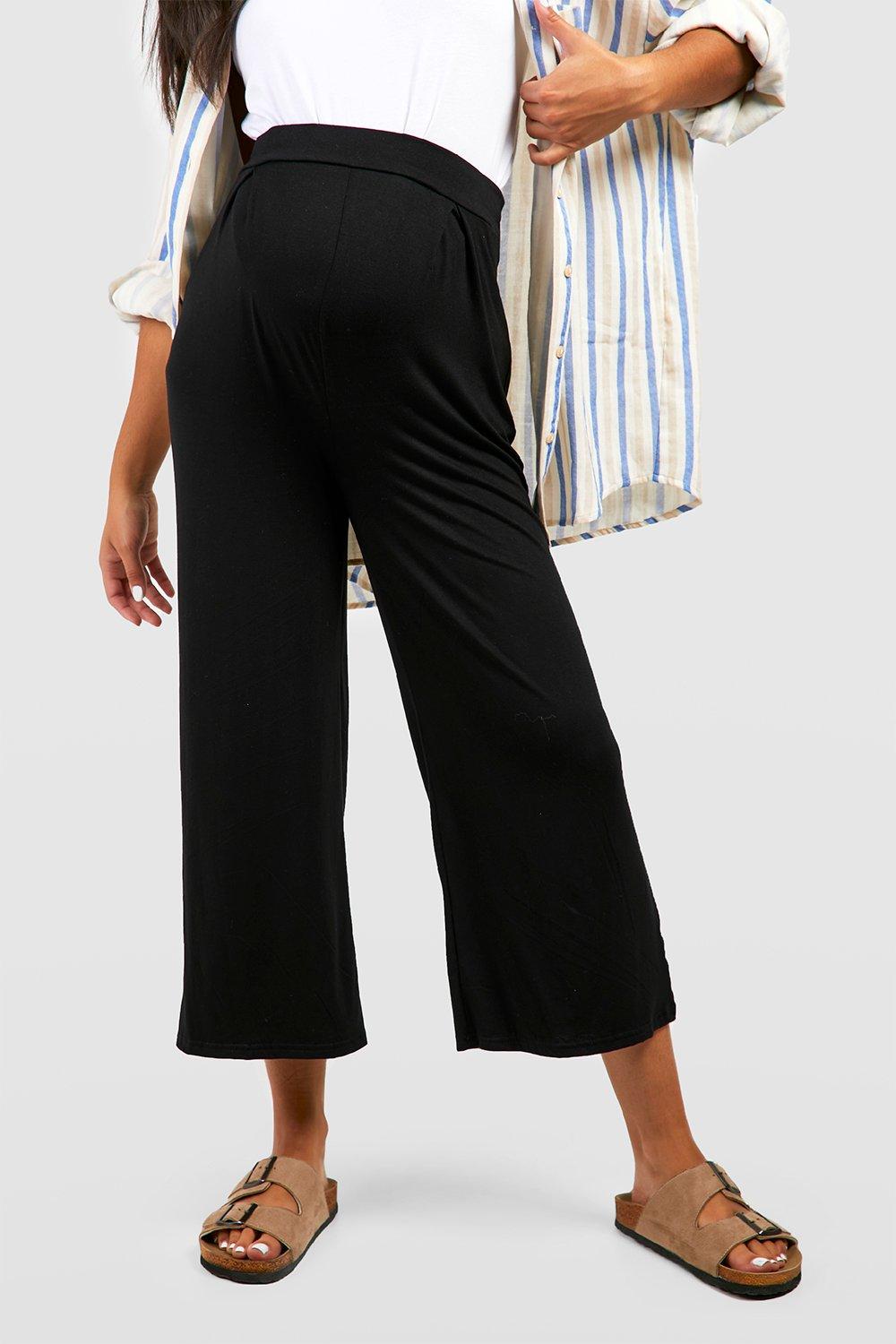 Maternity wide outlet leg cropped pants