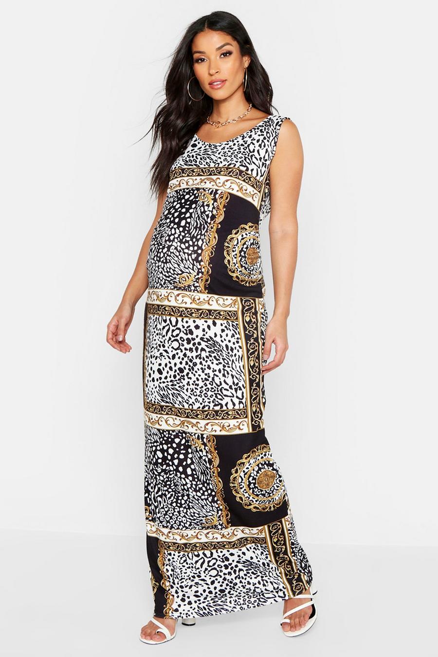 Maternity Chain Print Scoop Maxi Dress image number 1