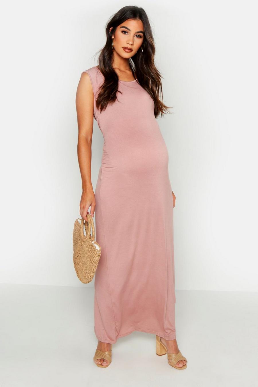 Dusky pink Maternity Scoop Neck Maxi Dress image number 1