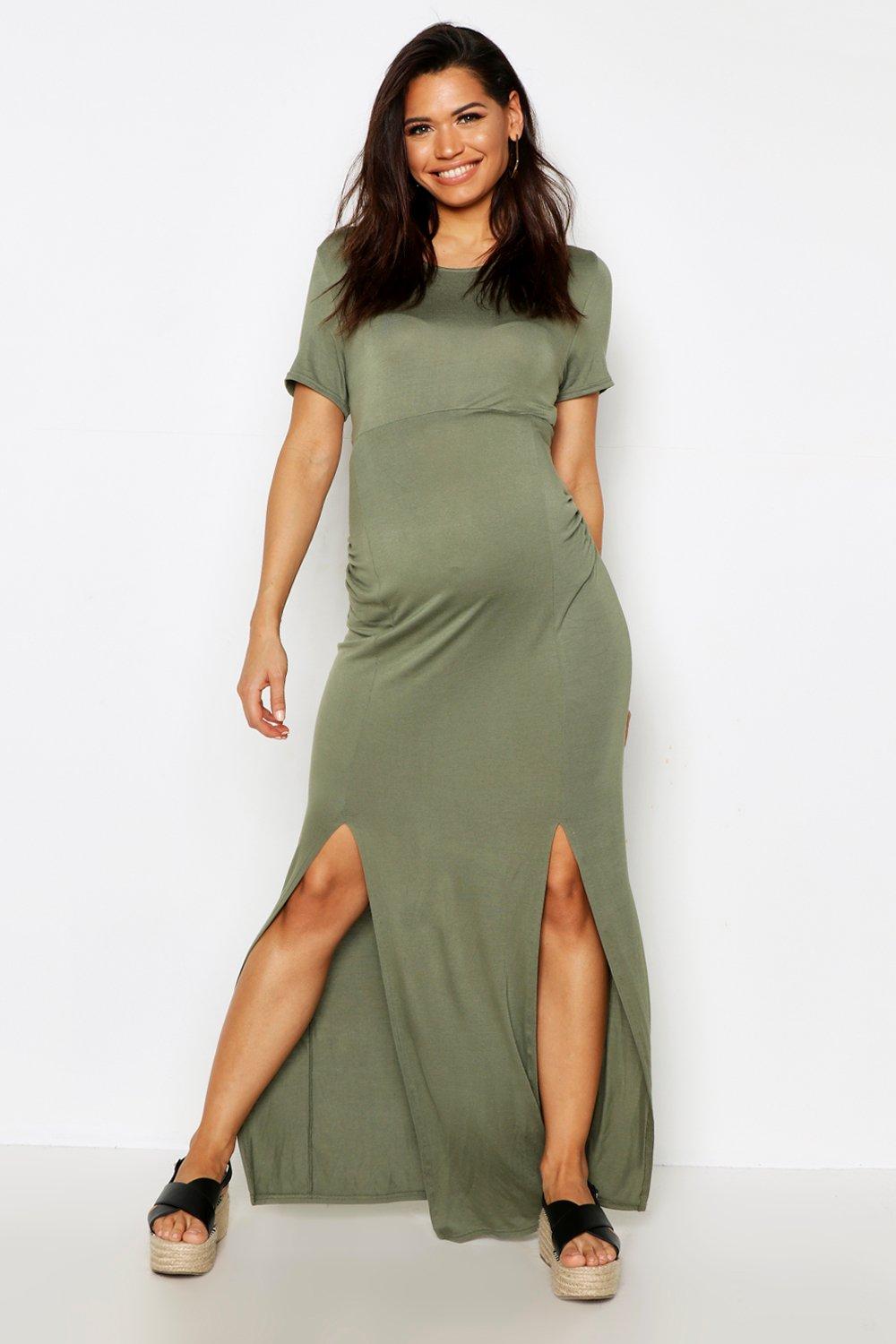 maternity maxi dress boohoo