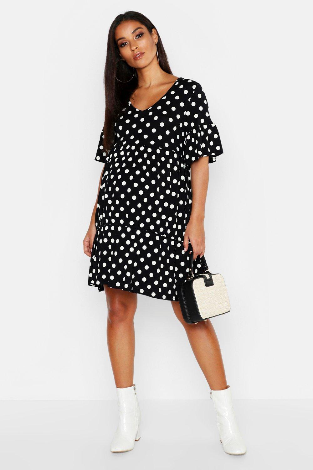 polka dot smock dress