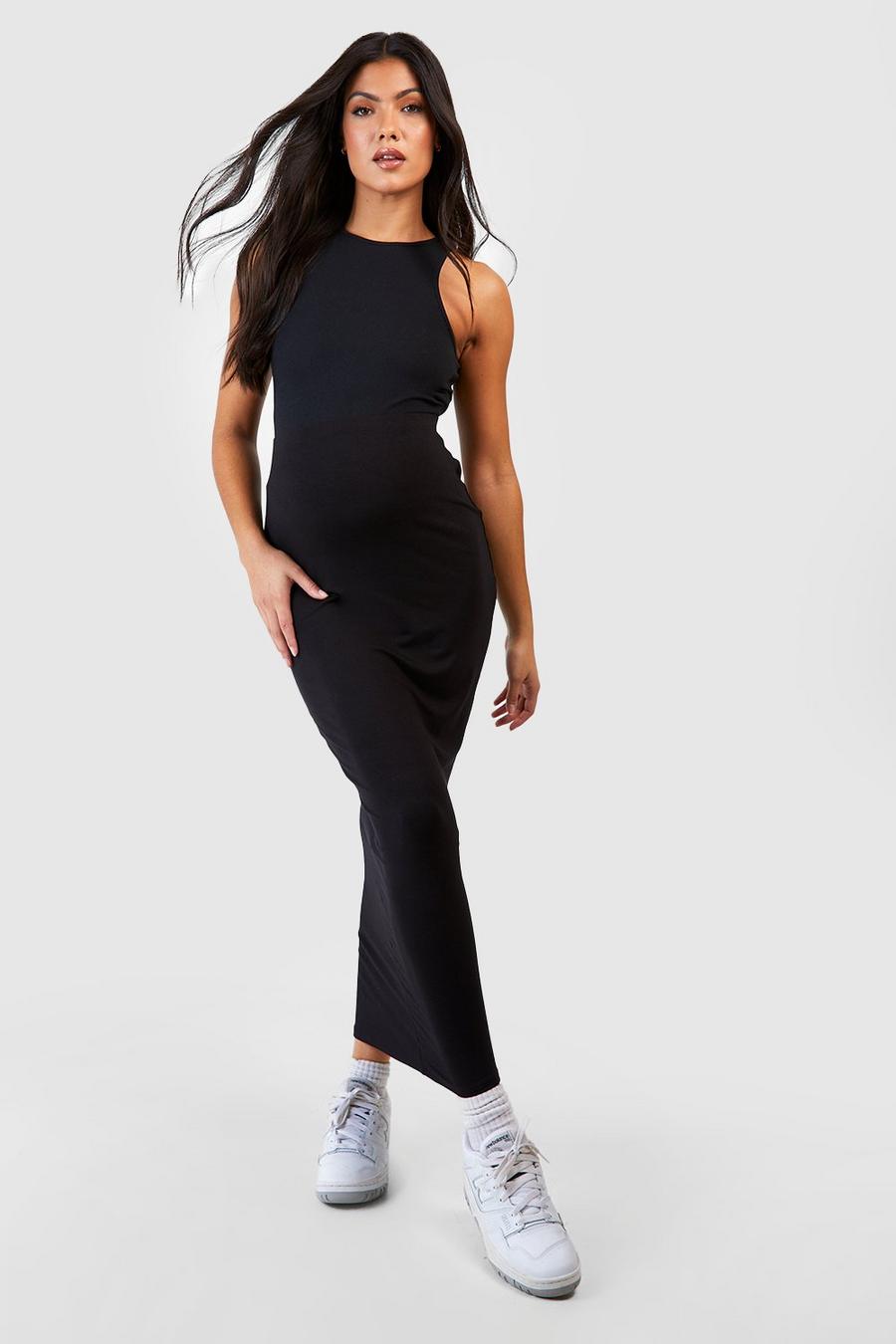 שחור חצאית מקסי מעל לבטן בגדי היריון image number 1