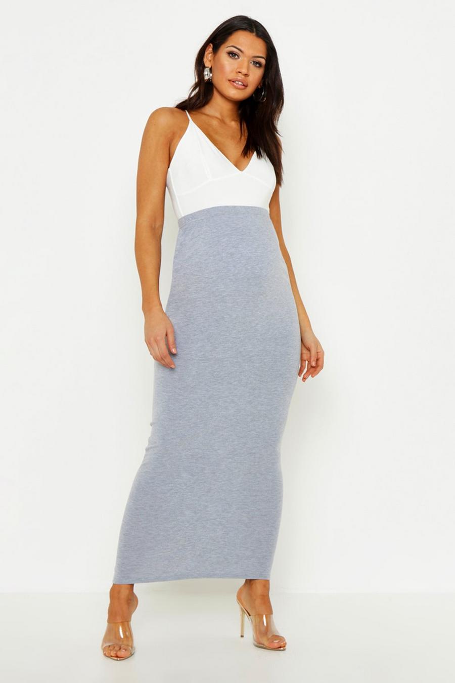 Grey Maternity Over The Bump Maxi Skirt image number 1