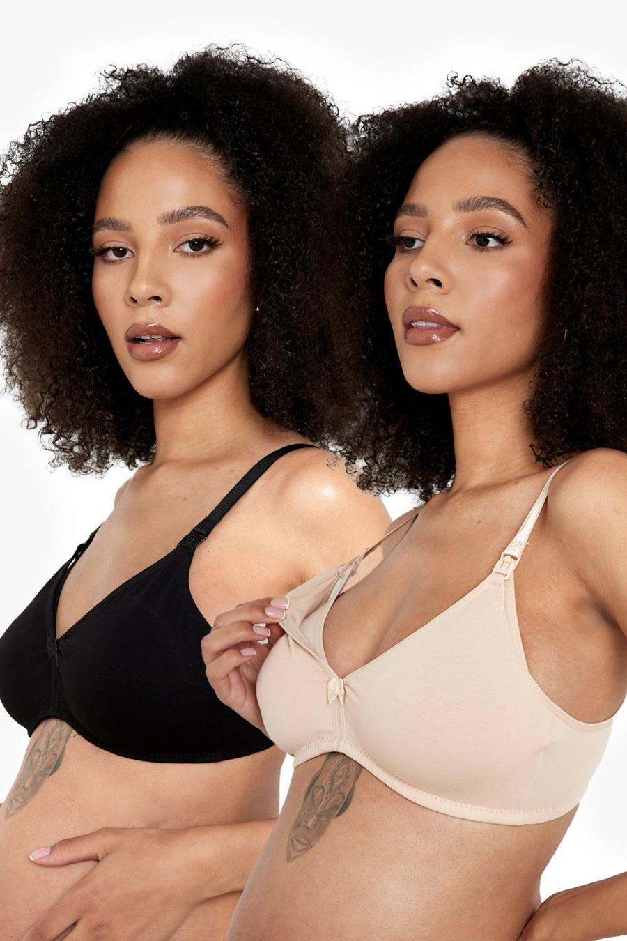 Nude Maternity 2 Pack T-Shirt Style Nursing Bras image number 1