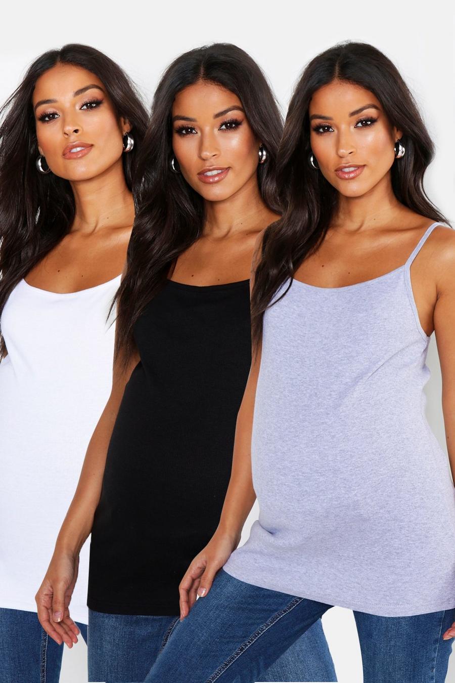 Multi Maternity 3 Pack Ribbed Cami Tank Top image number 1