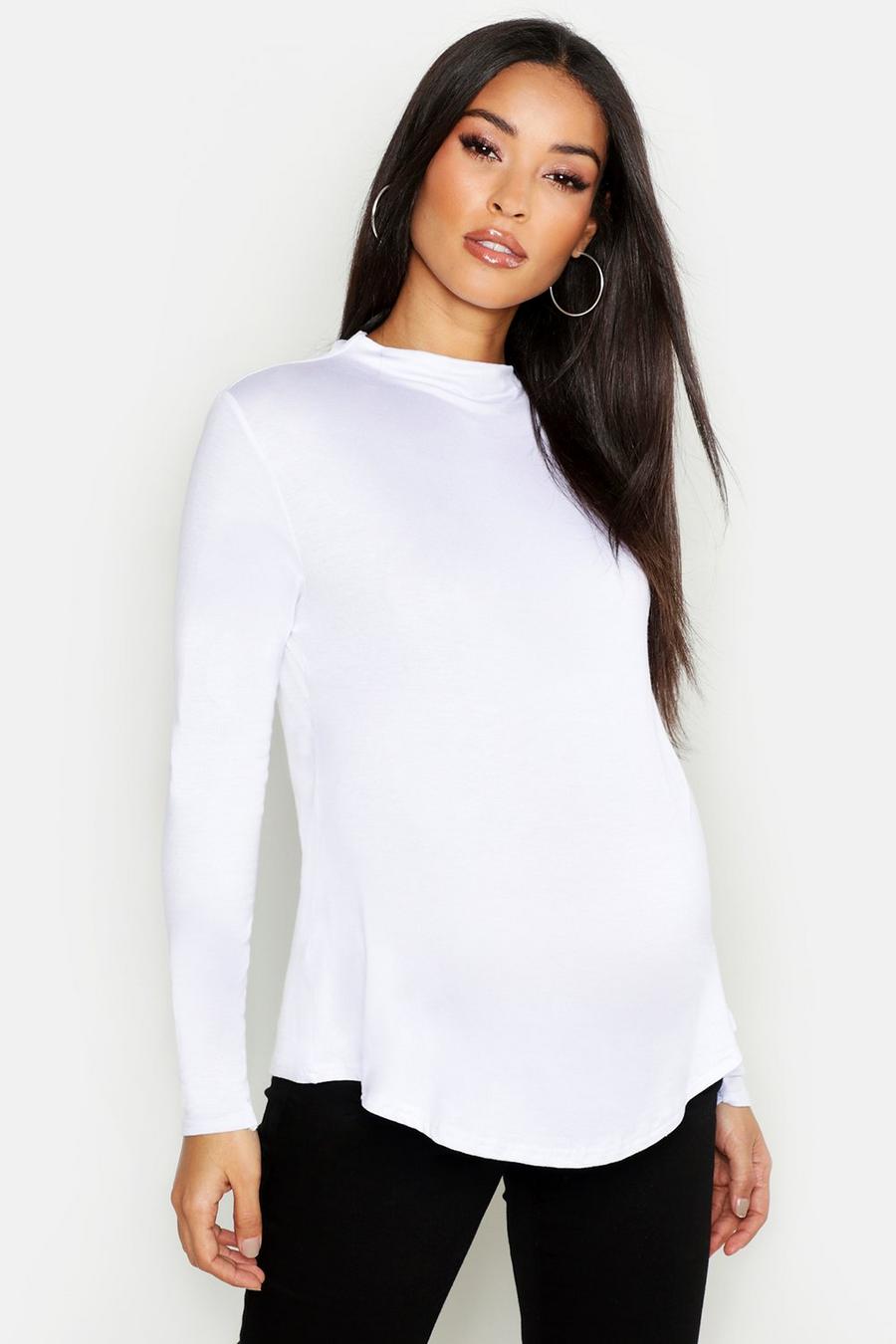 Maternity Basic Funnel Neck Long Sleeve Top image number 1