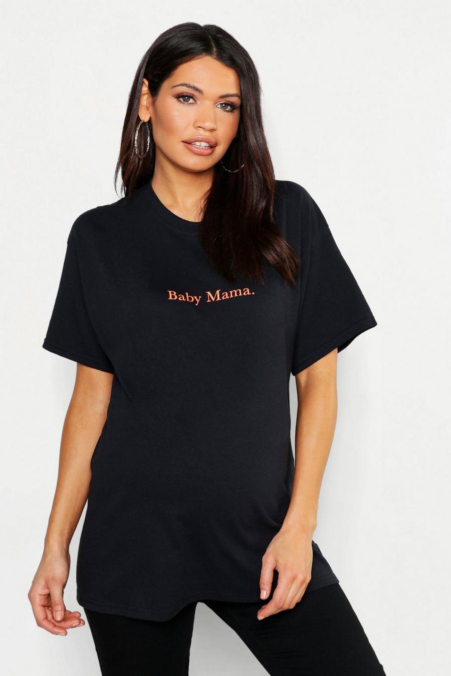 Umstandsmode Oversized T-Shirt mit „Baby Mama“-Slogan in Neonfarben image number 1