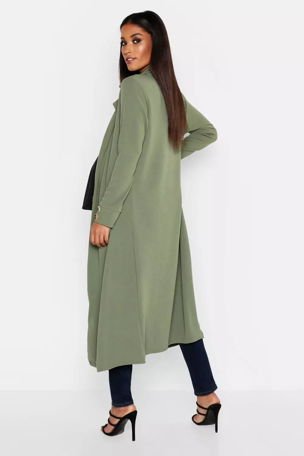 Olive green outlet duster coat