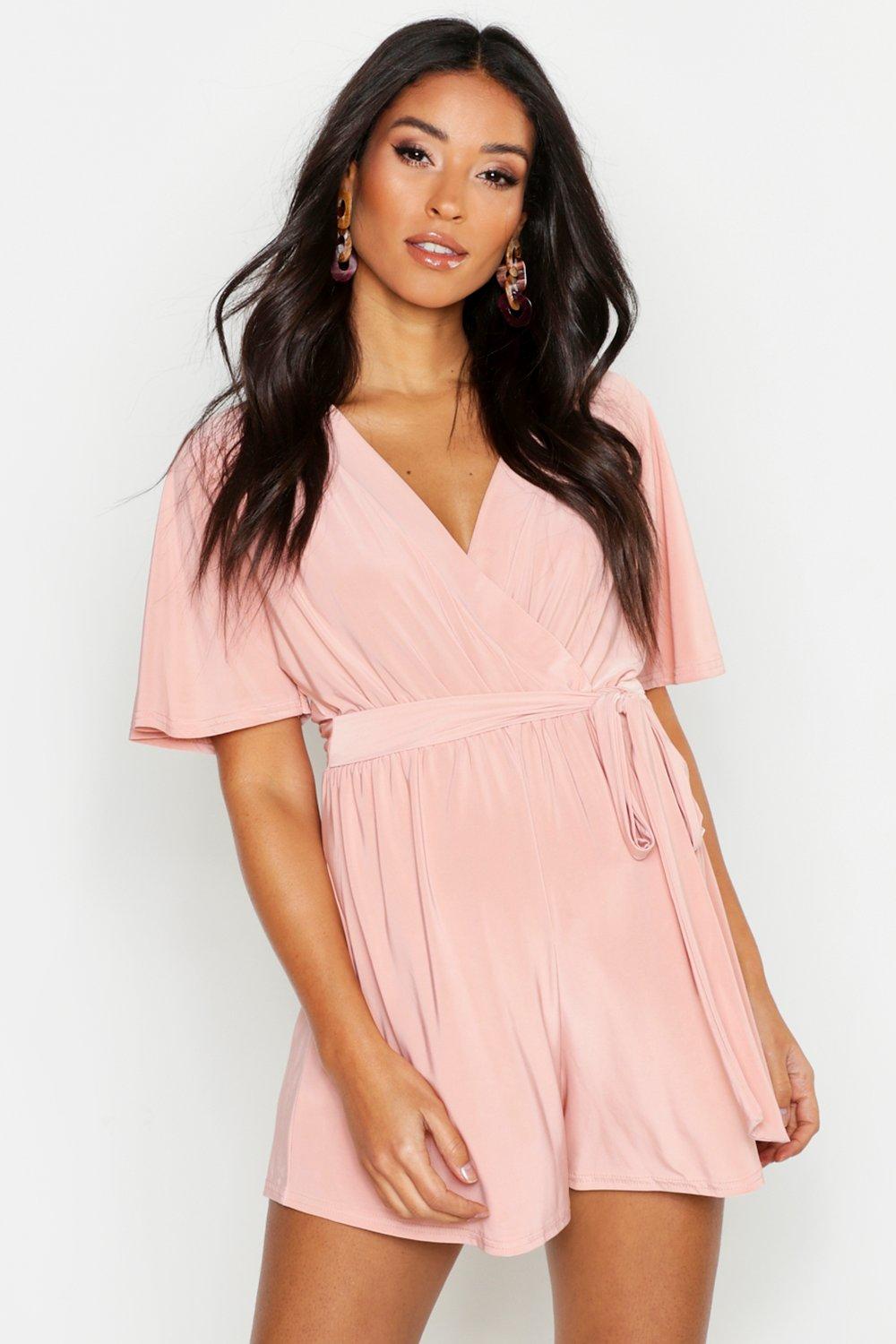 boohoo pink playsuit