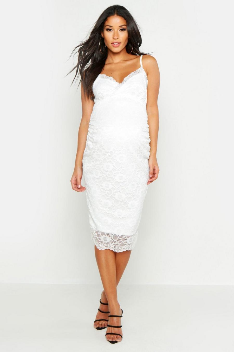 Maternity Strappy Lace Midi Dress image number 1