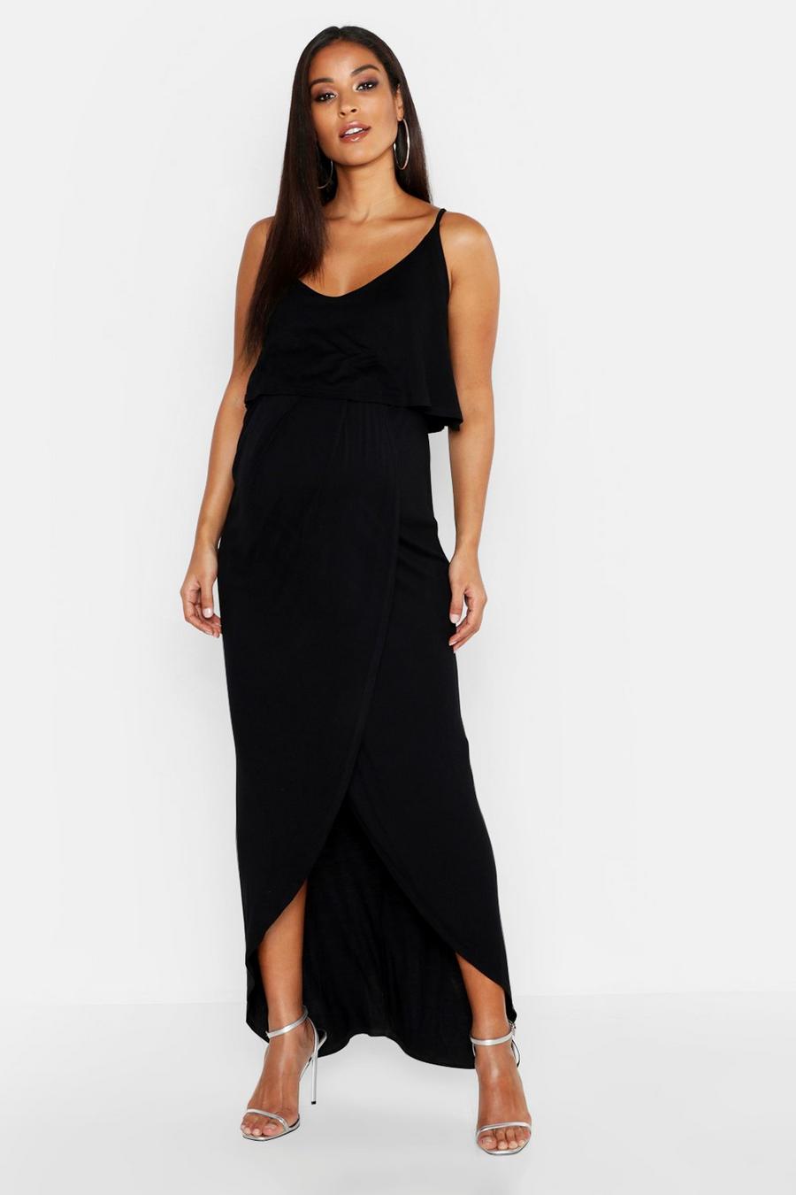 Maternity Strappy Wrap Front Maxi Dress image number 1