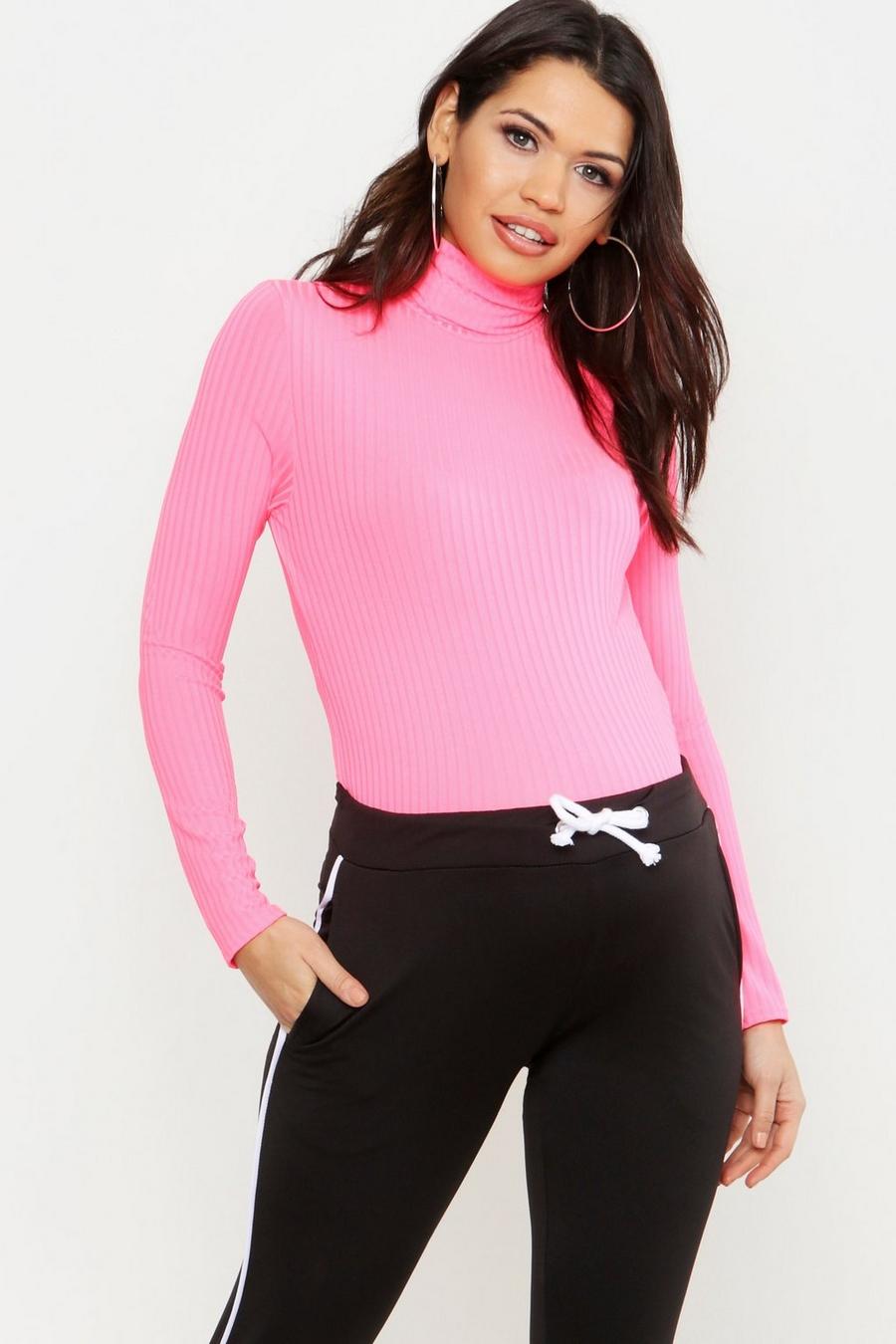 Maternity Neon Rib Roll Neck Top image number 1