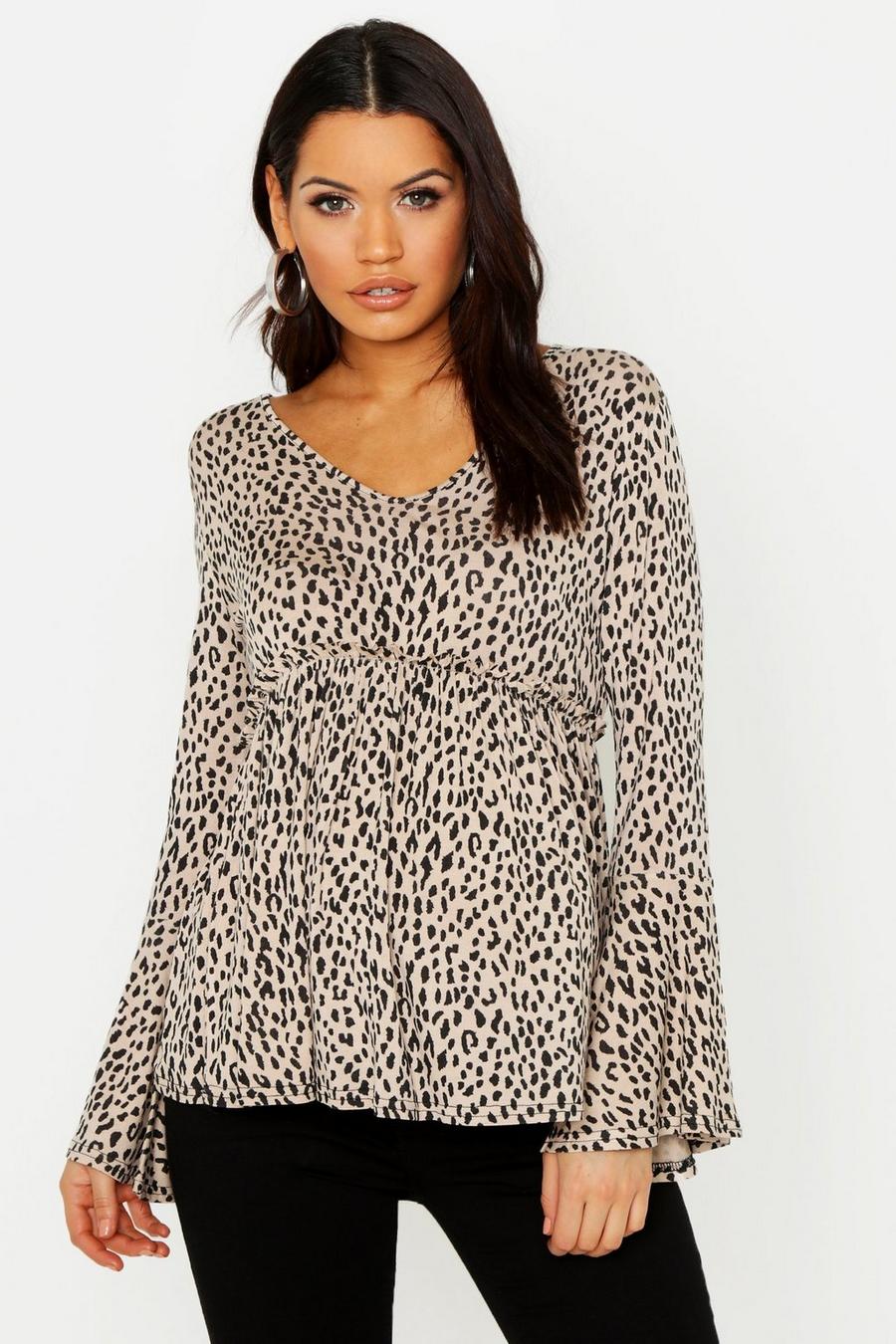 Mammakläder - Leopardmönstrad blus med smock image number 1