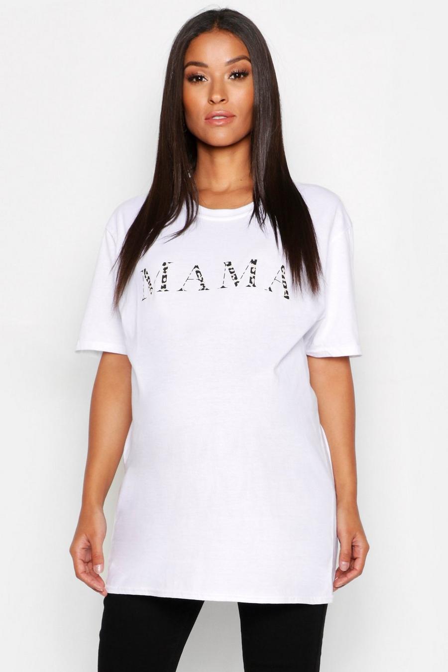 Umstandsmode T-Shirt mit „Mama“-Slogan, Weiß image number 1