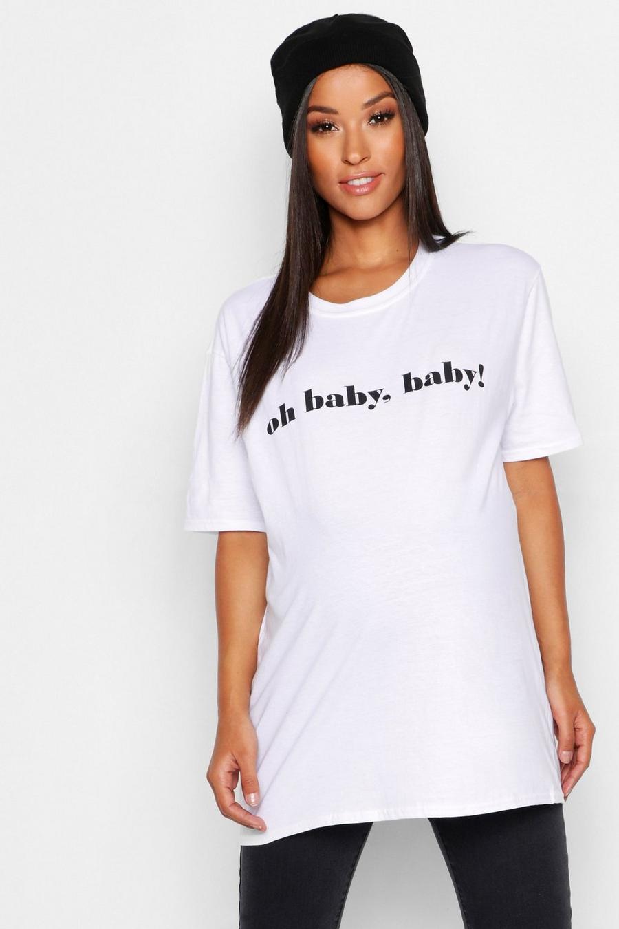 Umstandsmode T-Shirt mit „Oh Baby Baby“-Slogan image number 1