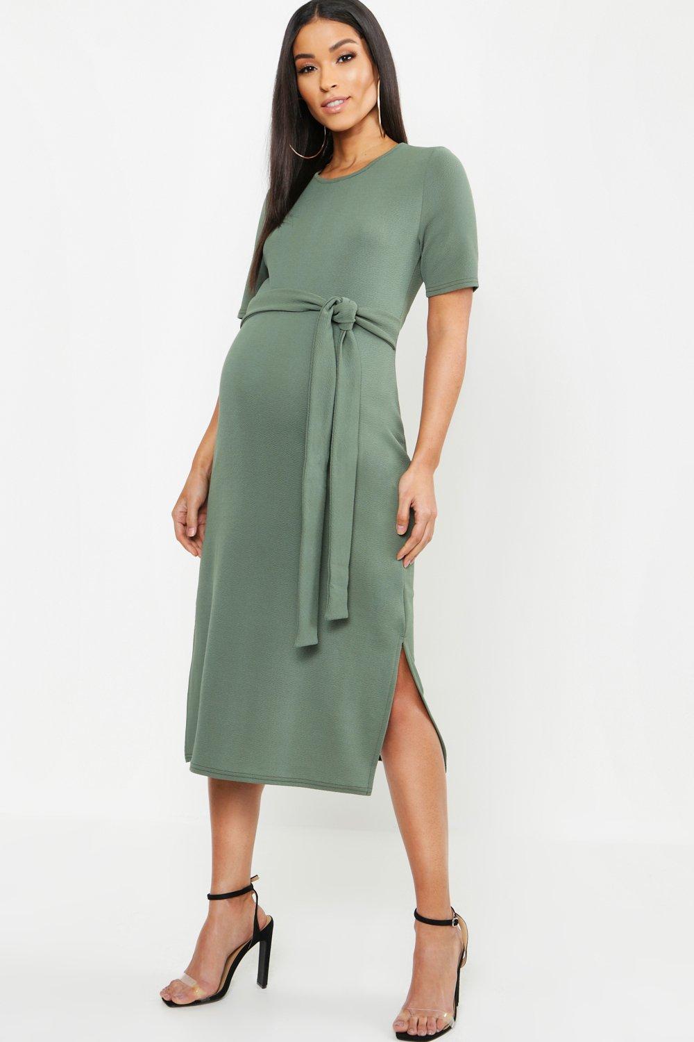 boohoo maternity midi dress