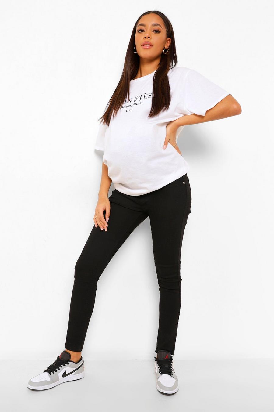 שחור טייץ ג'ינס בייסיק בגדי היריון image number 1