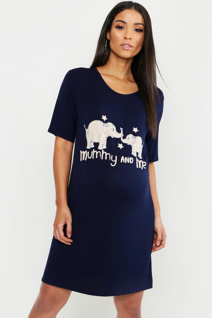 Navy Maternity Mummy & Me Nightgown image number 1