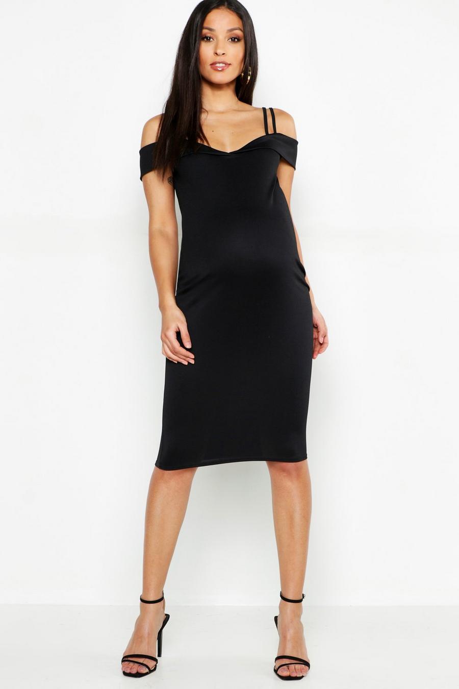 Maternity Sweetheart Midi Dress With Straps image number 1