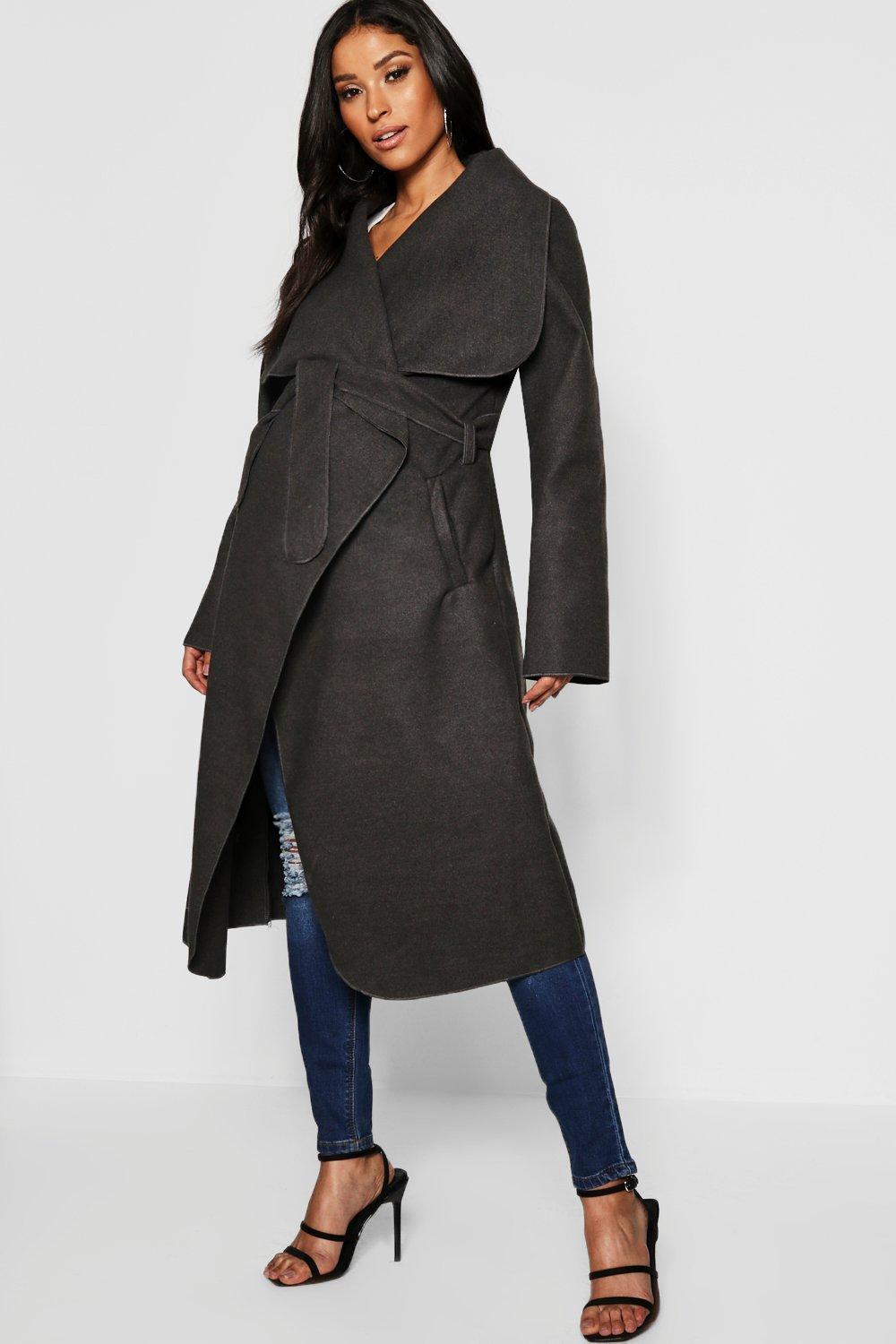 boohoo wrap coat