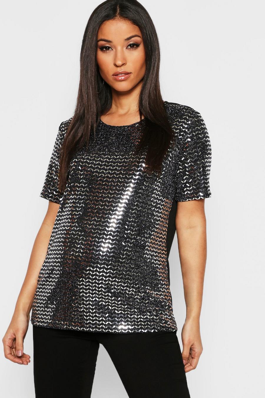 Maternity Sequin Top, Black image number 1