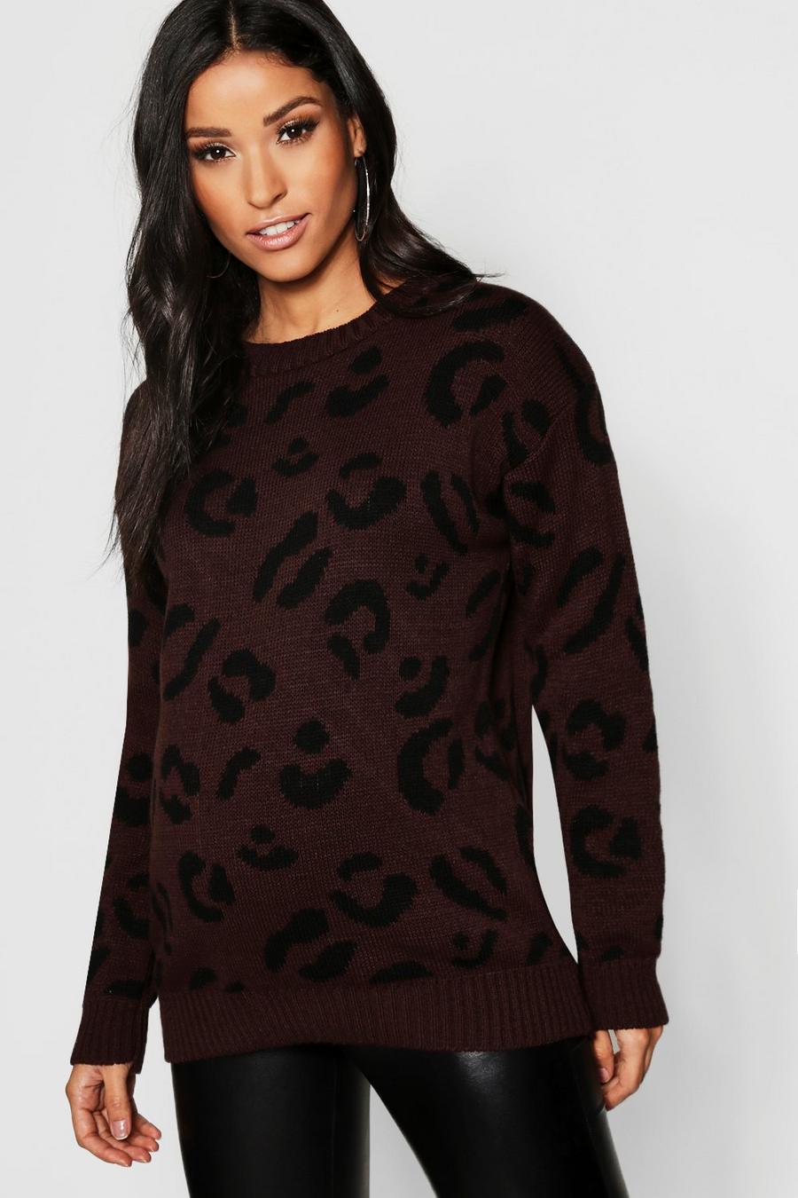 Maternity Leopard Knitted Jumper image number 1