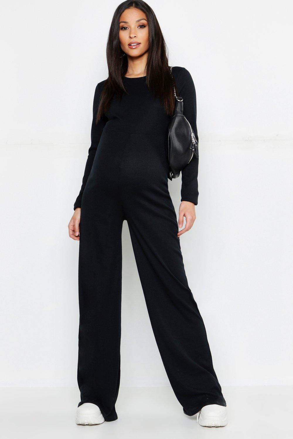 maternity jumpsuit rib lounge boohoo