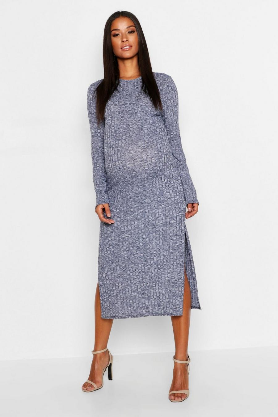 Maternity Twisted Rib Crew Neck Maxi Dress image number 1