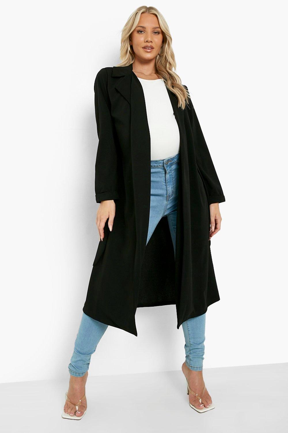 Black longline duster jacket online