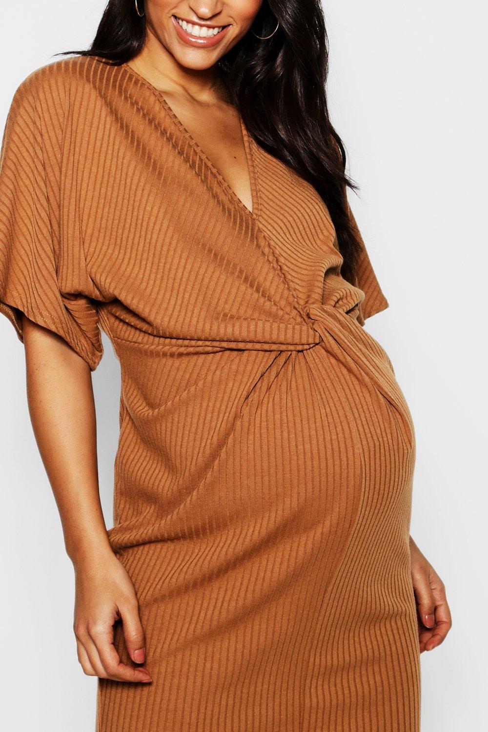 Maternity Twist-Front Kimono Sleeve Blouse