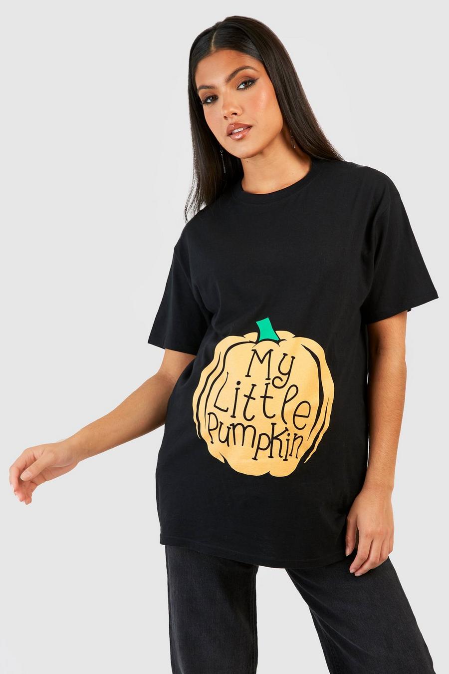 Black schwarz Maternity My Little Pumpkin Halloween T-Shirt