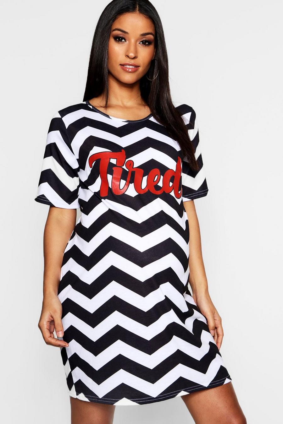 Maternity Tired Chevron Nightgown image number 1