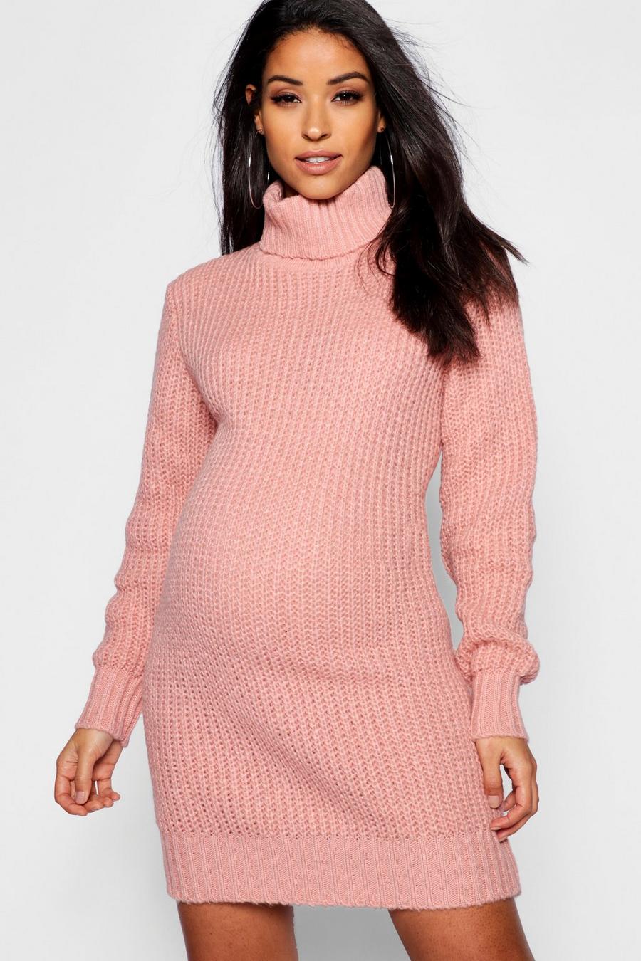 Blush Maternity Soft Knit Turtleneck Sweater Dress image number 1