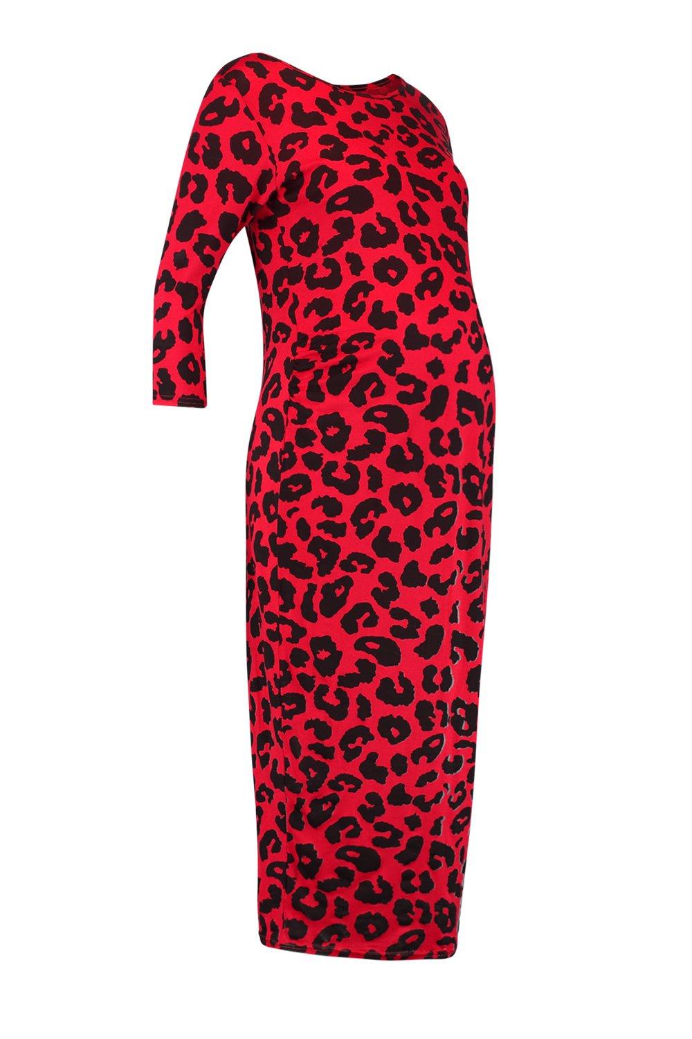 boohoo maternity leopard print dress