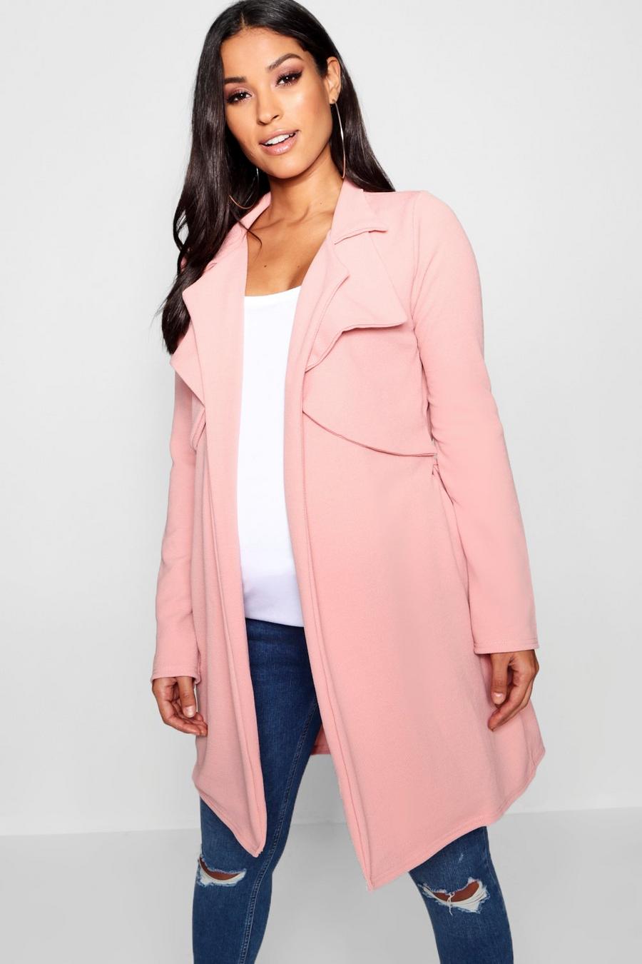 Dusky pink Maternity Double Breasted Duster Jacket image number 1