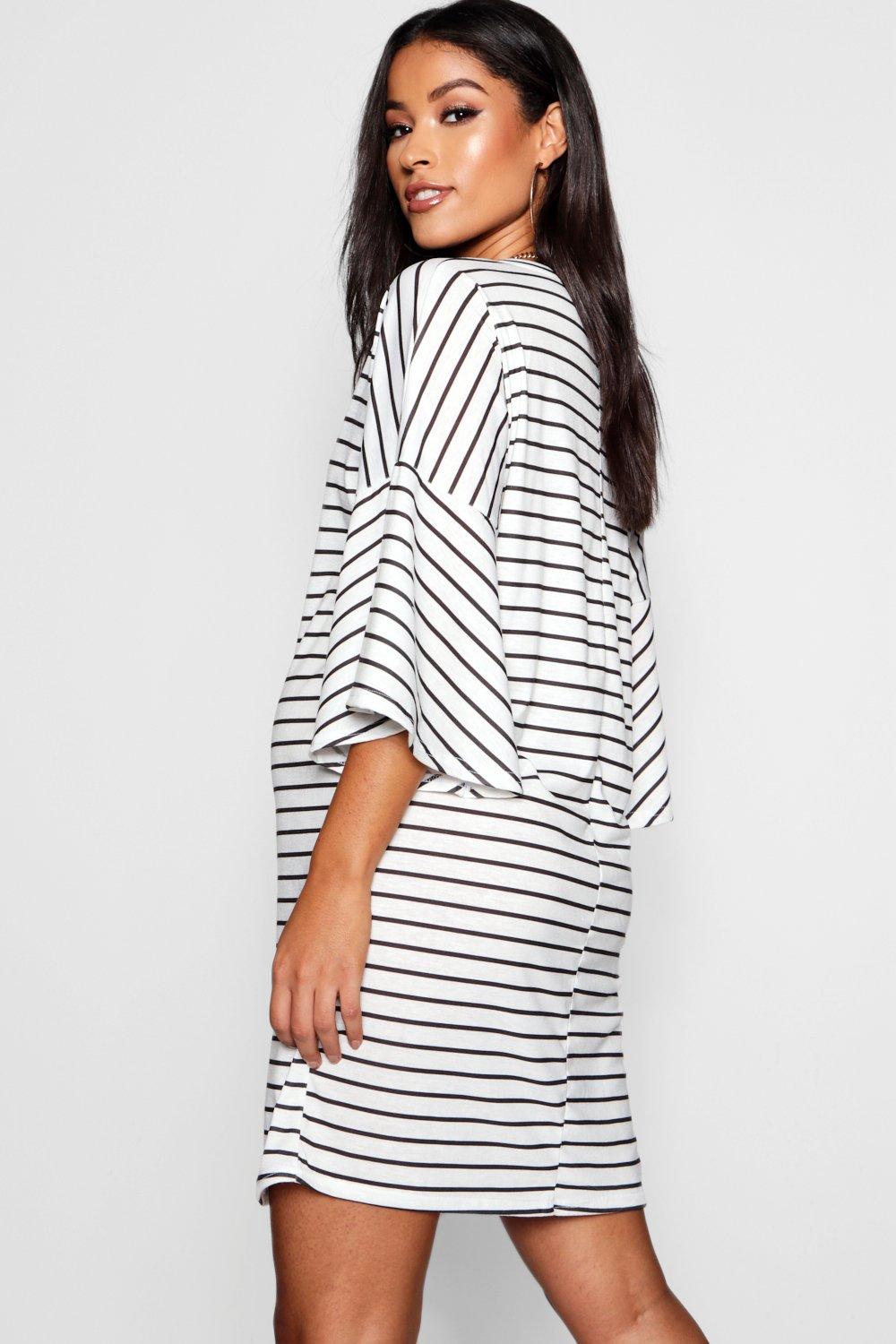 Frill sleeve t shirt dress best sale