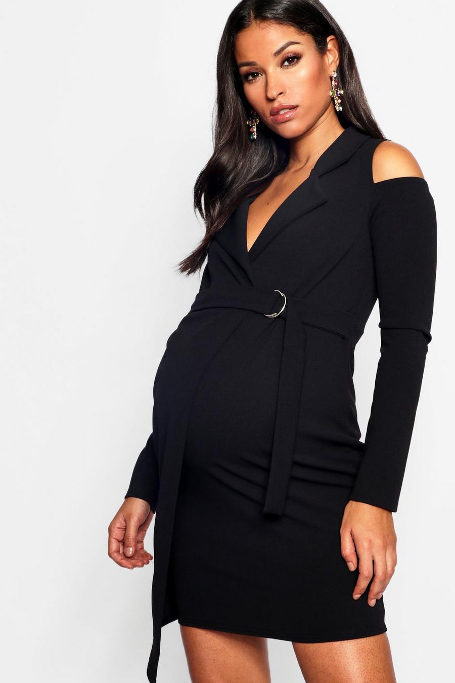 Robe blazer de maternité à épaules dénudées, Noir image number 1