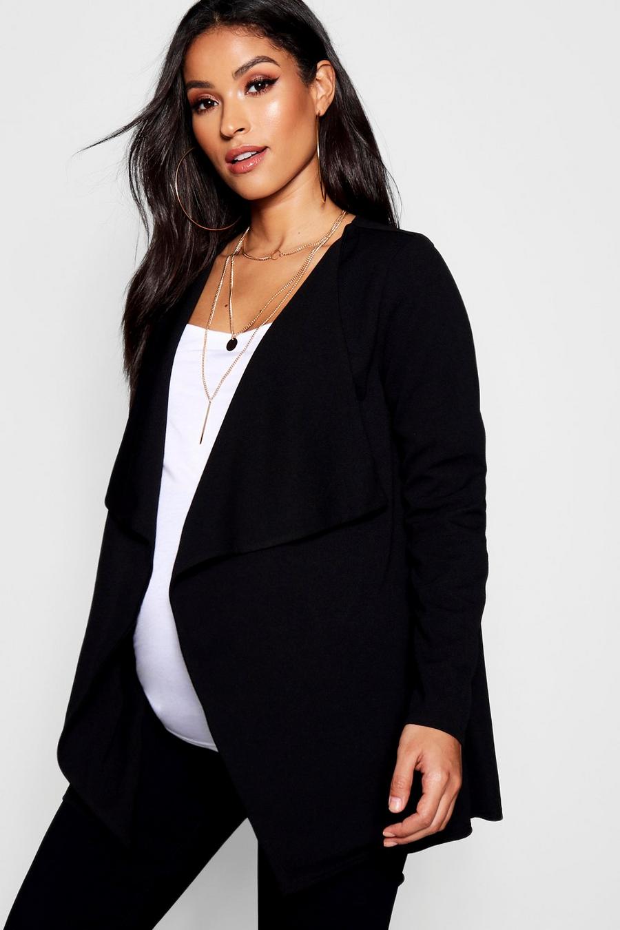 Black Maternity Waterfall Jacket