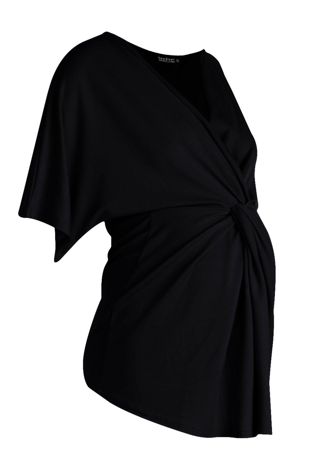 Maternity Twist-Front Kimono Sleeve Blouse