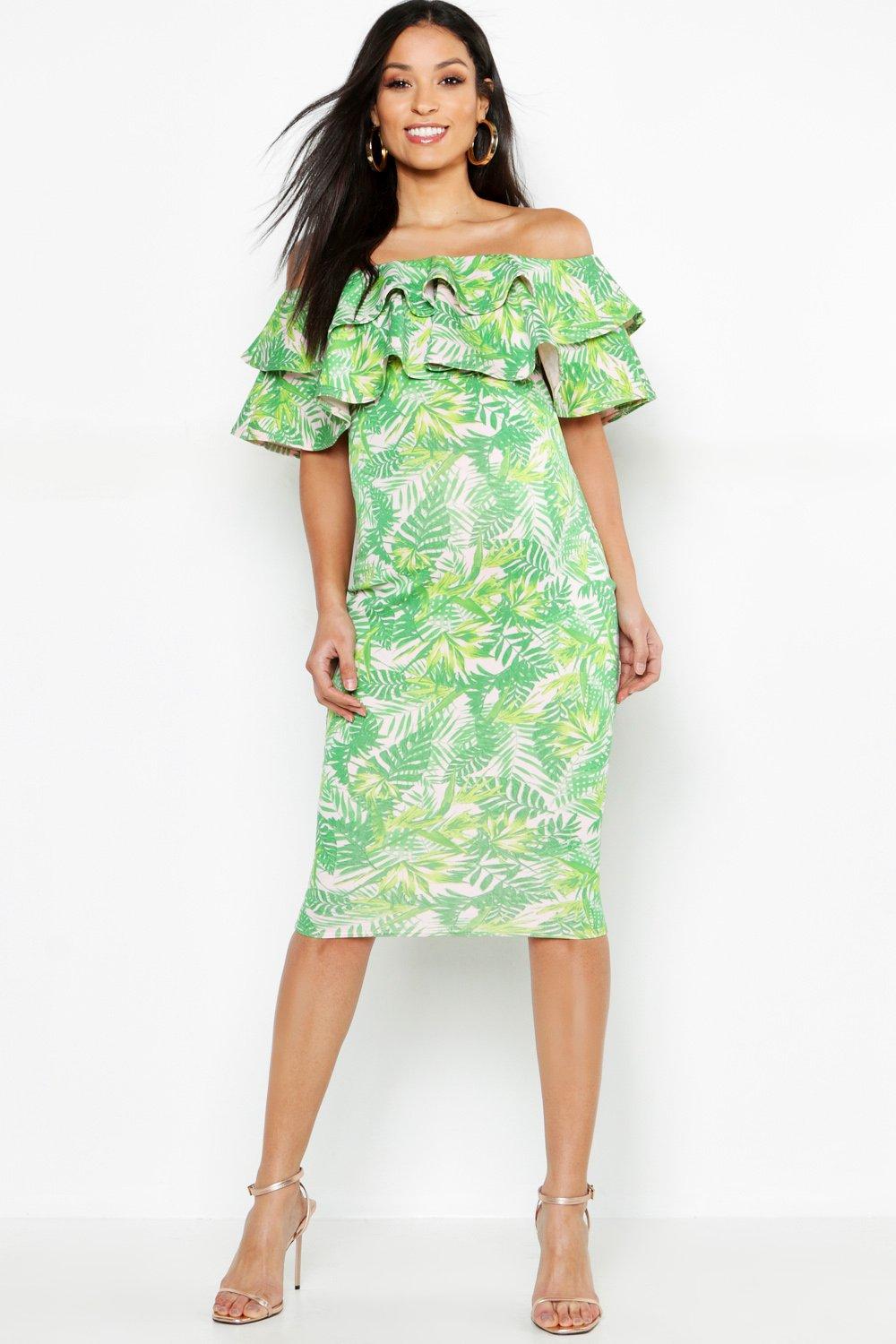 boohoo leaf print dress