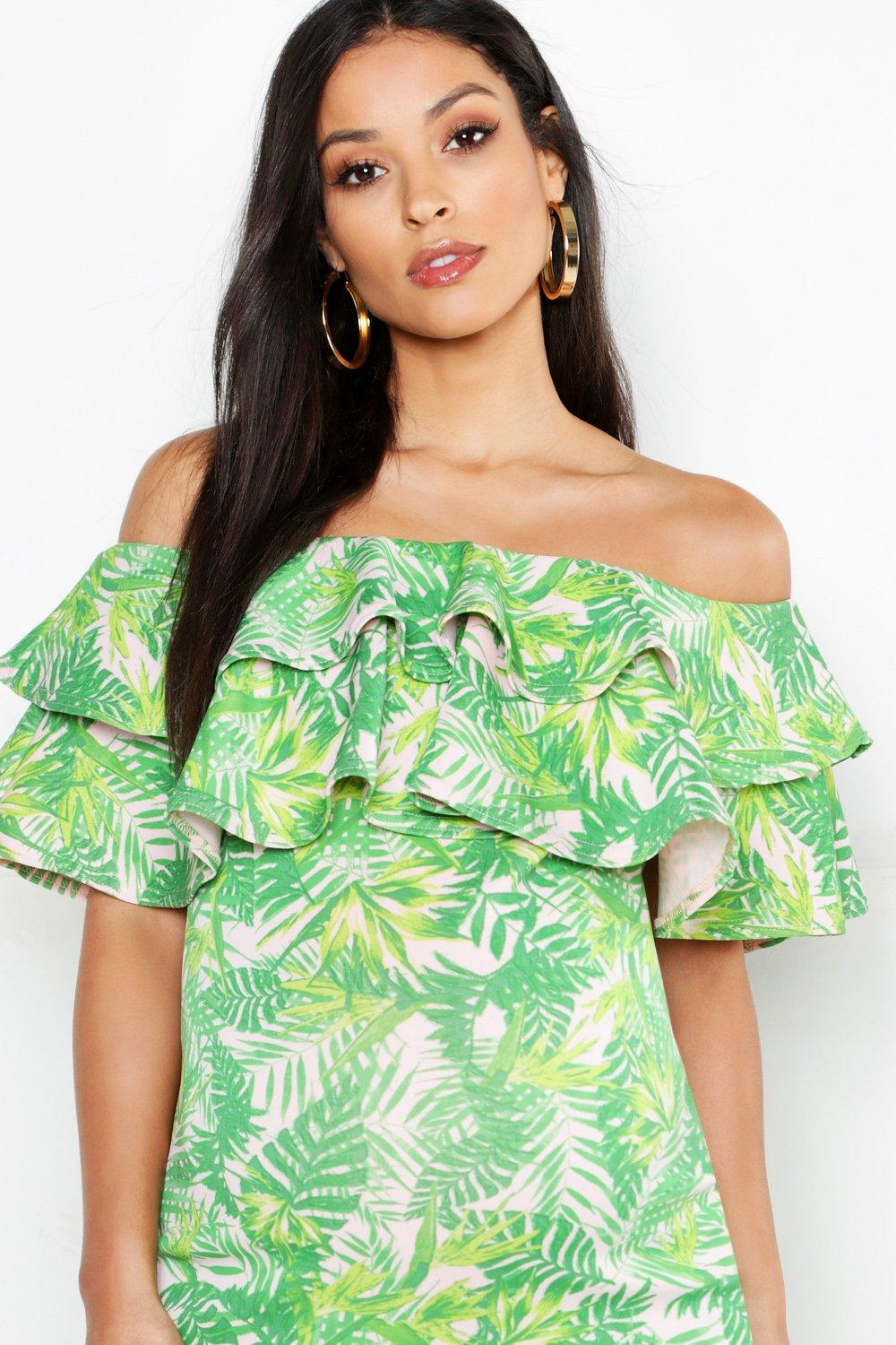 boohoo leaf print dress