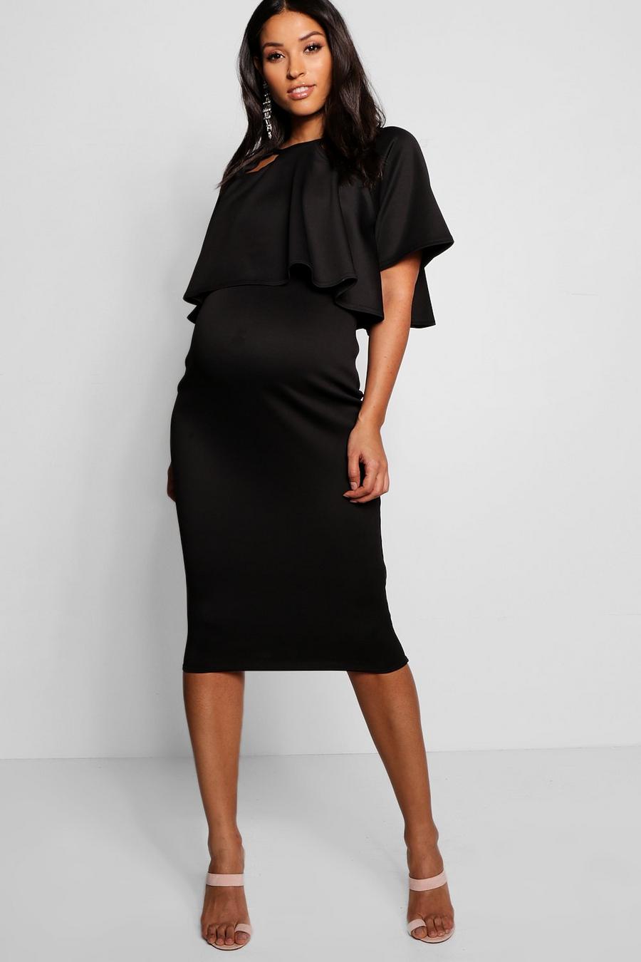 Black Maternity Double Layer Wiggle Dress image number 1