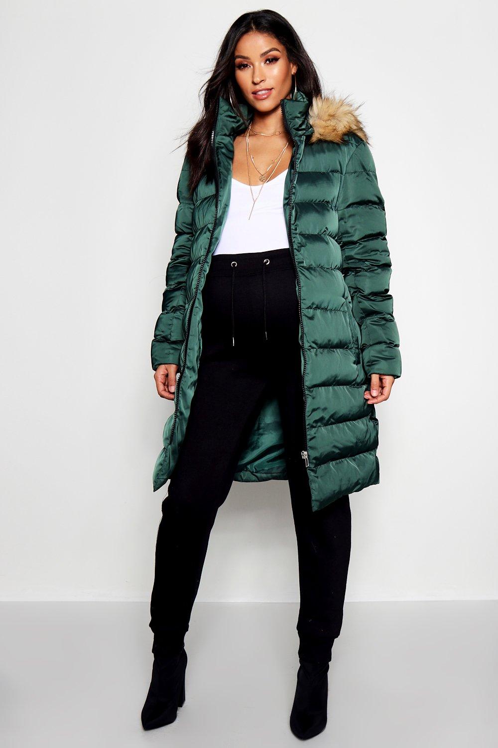 faux fur trim coat