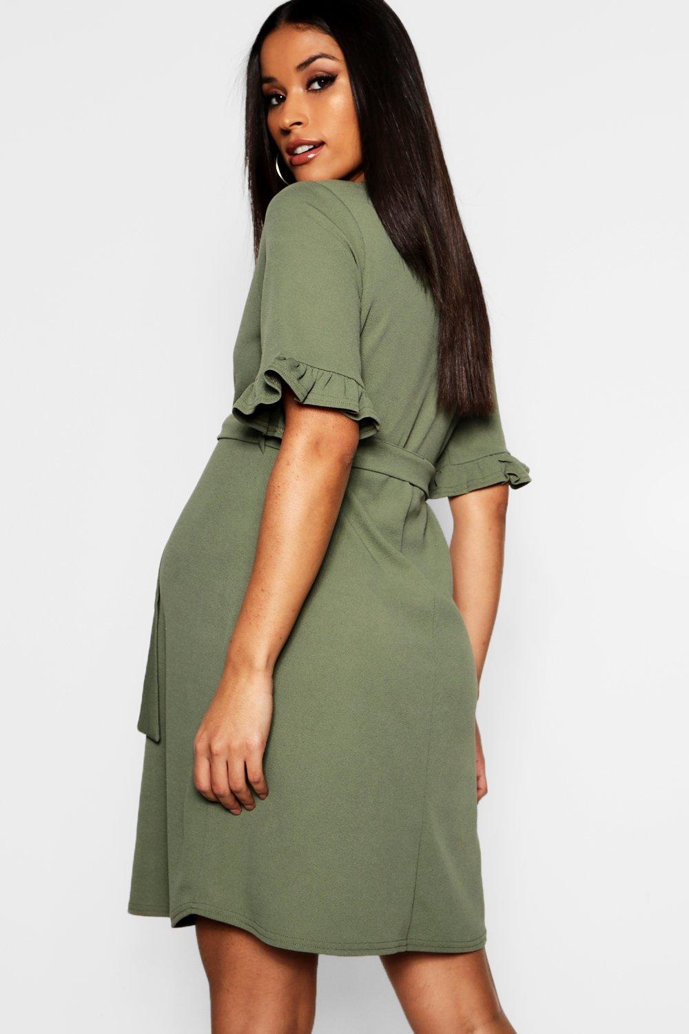 Maternity Ruffle Tie Waist Shift Dress