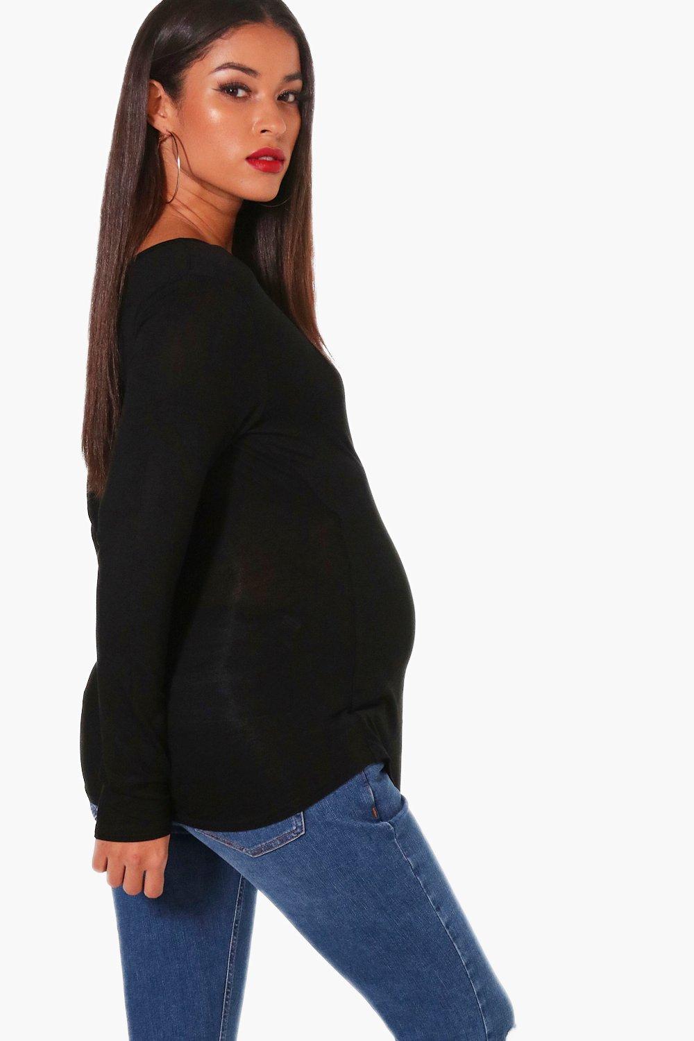 Maternity Long Sleeve Wrap Top