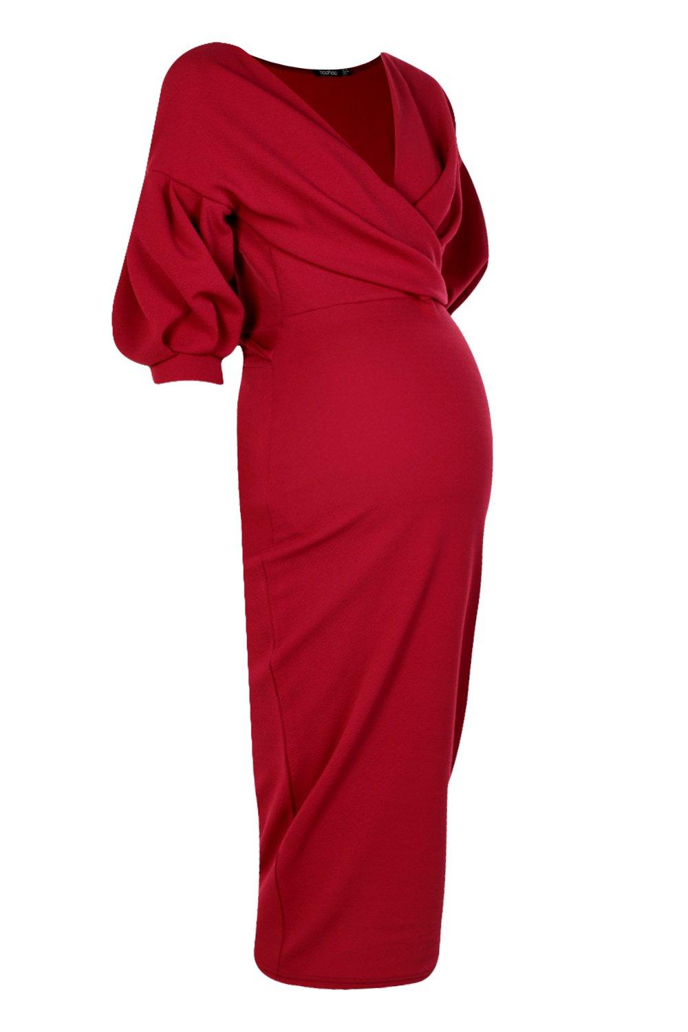 boohoo red dress midi