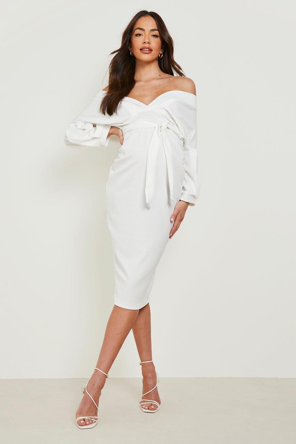 boohoo white dresses sale