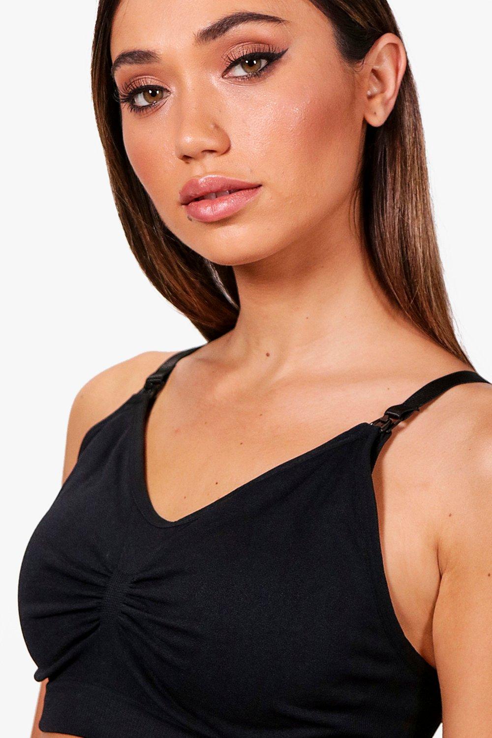 Buy Boohoo Seamless Nursing Bra In Black