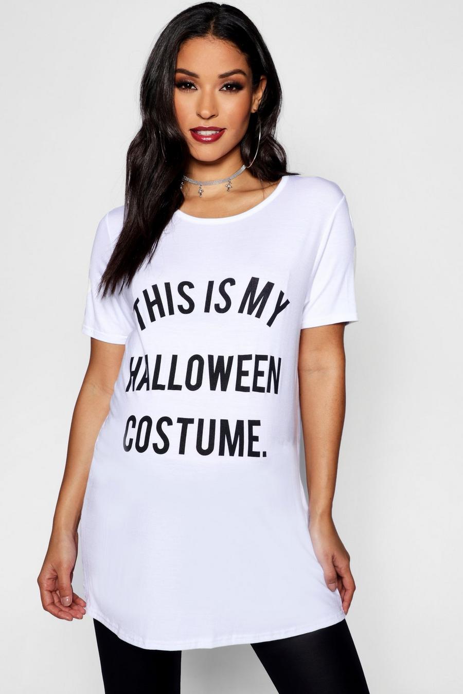 White Maternity Halloween Printed T Shirt image number 1