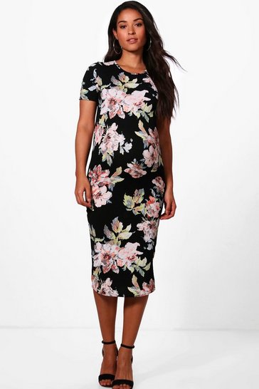 Women's Maternity Floral Printed Short Sleeve Dress | Boohoo UK